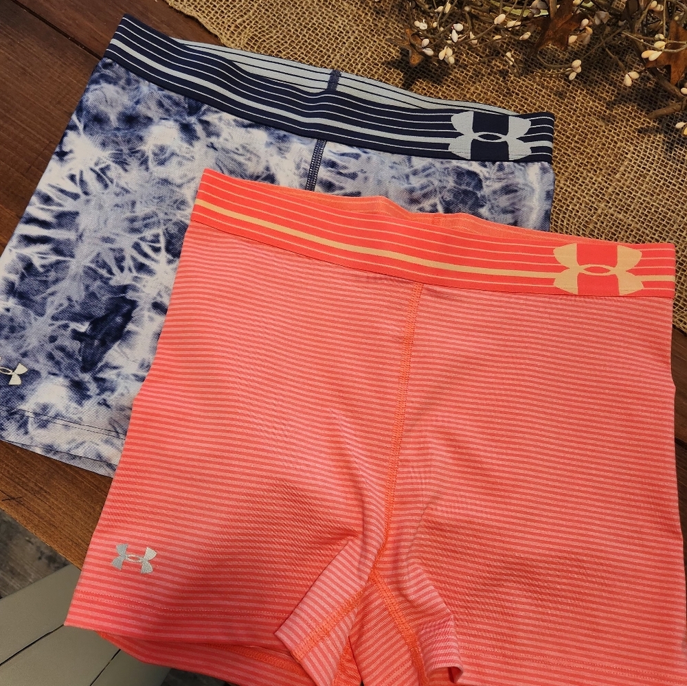 2 pair under armor biker shorts